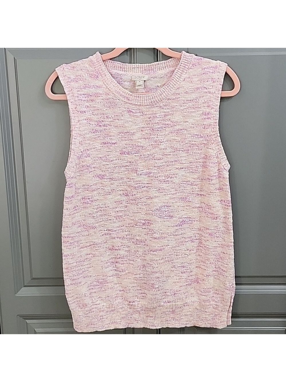 J.CREW SWEATER VEST PURPLE AND PINK Cotton Linen Blend size medium